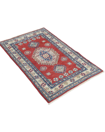 Kazak 2' 6" X 3' 11" Hand Knotted Wool Rug 2' 6" X 3' 11" (76 X 119) / Red / Wool