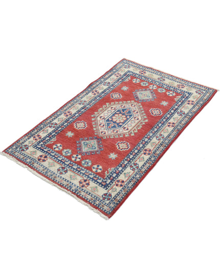 Kazak 2' 6" X 3' 11" Hand Knotted Wool Rug 2' 6" X 3' 11" (76 X 119) / Red / Wool