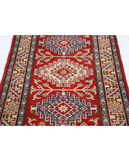 Kazak 3' 1" X 4' 10" Hand Knotted Wool Rug 3' 1" X 4' 10" (94 X 147) / Red / Wool