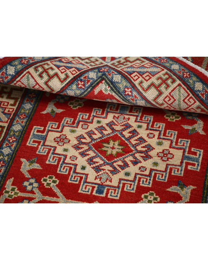 Kazak 3' 1" X 4' 10" Hand Knotted Wool Rug 3' 1" X 4' 10" (94 X 147) / Red / Wool
