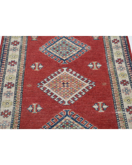 Kazak 2' 10" X 4' 7" Hand Knotted Wool Rug 2' 10" X 4' 7" (86 X 140) / Red / Wool