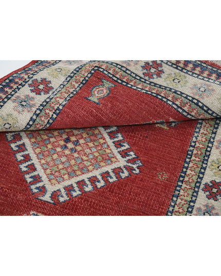 Kazak 2' 10" X 4' 7" Hand Knotted Wool Rug 2' 10" X 4' 7" (86 X 140) / Red / Wool
