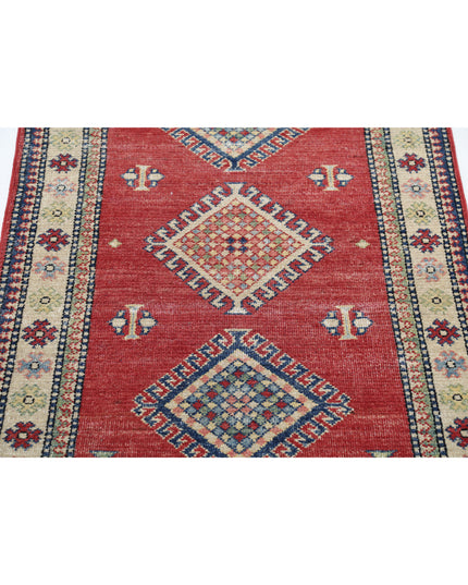 Kazak 2' 10" X 4' 7" Hand Knotted Wool Rug 2' 10" X 4' 7" (86 X 140) / Red / Wool