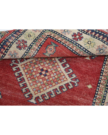 Kazak 2' 10" X 4' 7" Hand Knotted Wool Rug 2' 10" X 4' 7" (86 X 140) / Red / Wool