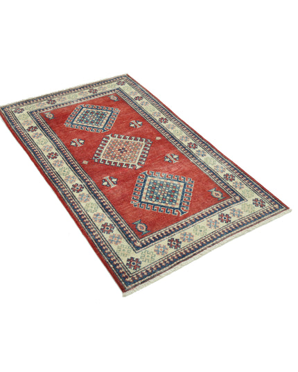 Kazak 2' 10" X 4' 10" Hand Knotted Wool Rug 2' 10" X 4' 10" (86 X 147) / Red / Wool