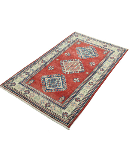 Kazak 2' 10" X 4' 10" Hand Knotted Wool Rug 2' 10" X 4' 10" (86 X 147) / Red / Wool