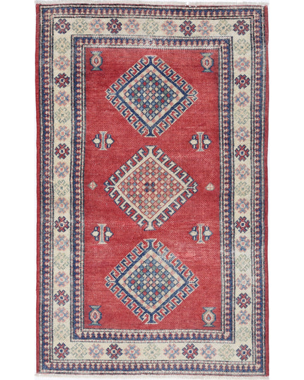 Kazak 2' 10" X 4' 10" Hand Knotted Wool Rug 2' 10" X 4' 10" (86 X 147) / Red / Wool