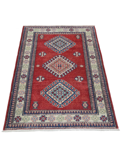 Kazak 2' 10" X 4' 8" Hand Knotted Wool Rug 2' 10" X 4' 8" (86 X 142) / Red / Wool