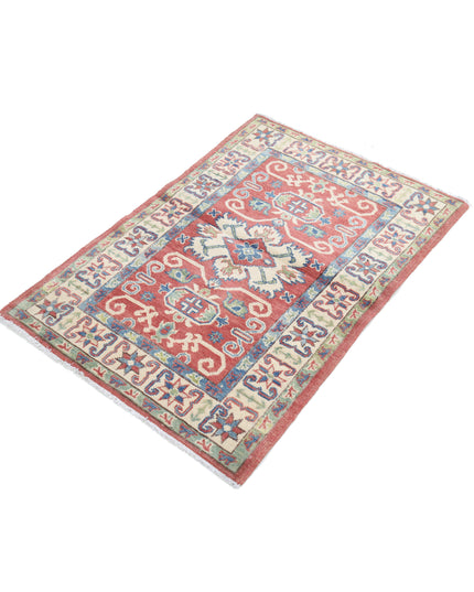 Kazak 2' 8" X 4' 0" Hand Knotted Wool Rug 2' 8" X 4' 0" (81 X 122) / Red / Wool