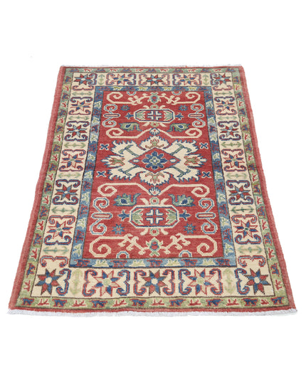 Kazak 2' 8" X 4' 0" Hand Knotted Wool Rug 2' 8" X 4' 0" (81 X 122) / Red / Wool