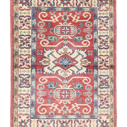 Kazak 2' 8" X 4' 0" Hand Knotted Wool Rug 2' 8" X 4' 0" (81 X 122) / Red / Wool