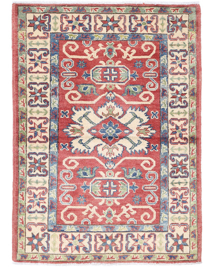Kazak 2' 8" X 4' 0" Hand Knotted Wool Rug 2' 8" X 4' 0" (81 X 122) / Red / Wool