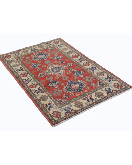 Kazak 3' 0" X 4' 10" Hand Knotted Wool Rug 3' 0" X 4' 10" (91 X 147) / Red / Wool