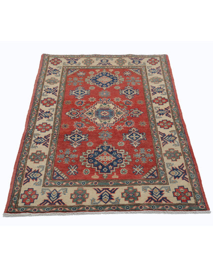 Kazak 3' 0" X 4' 10" Hand Knotted Wool Rug 3' 0" X 4' 10" (91 X 147) / Red / Wool