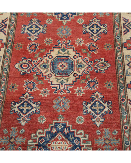 Kazak 3' 0" X 4' 10" Hand Knotted Wool Rug 3' 0" X 4' 10" (91 X 147) / Red / Wool