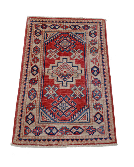 Kazak 1' 10" X 2' 9" Hand Knotted Wool Rug 1' 10" X 2' 9" (56 X 84) / Red / Wool