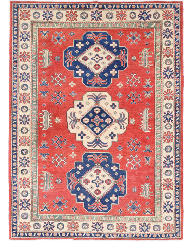 Kazak 6' 7" X 9' 4" Hand Knotted Wool Rug 6' 7" X 9' 4" (201 X 284) / Red / Wool