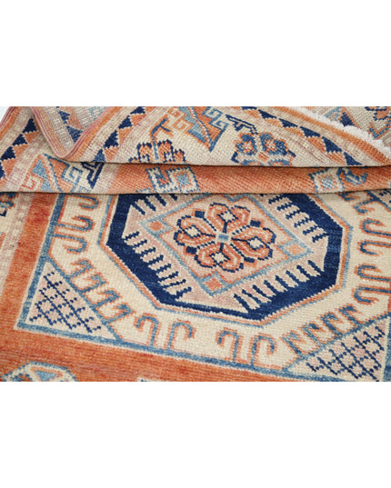 Kazak 3' 0" X 4' 11" Hand Knotted Wool Rug 3' 0" X 4' 11" (91 X 150) / Orange / Wool