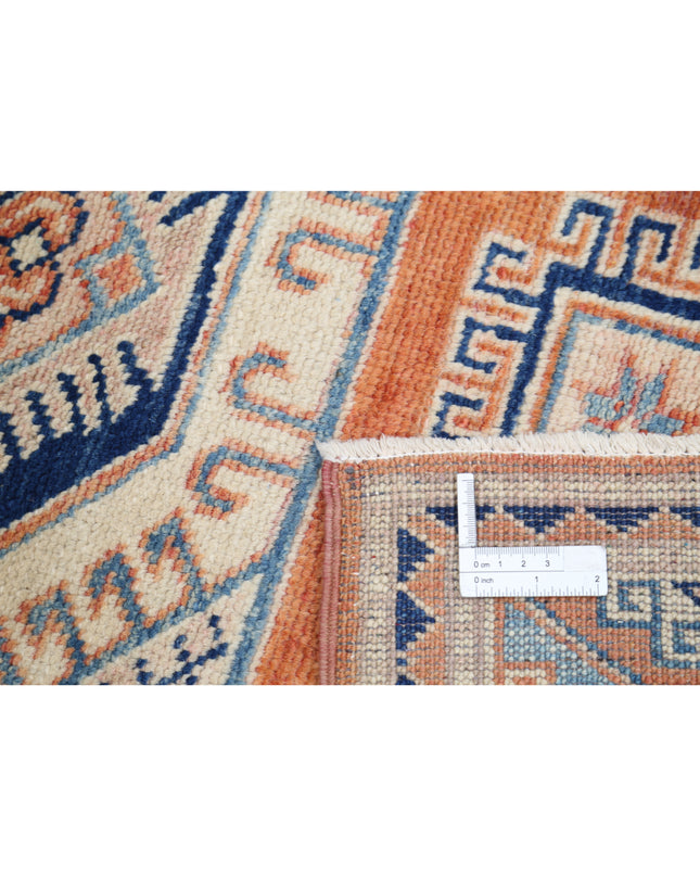 Kazak 3' 0" X 4' 11" Hand Knotted Wool Rug 3' 0" X 4' 11" (91 X 150) / Orange / Wool