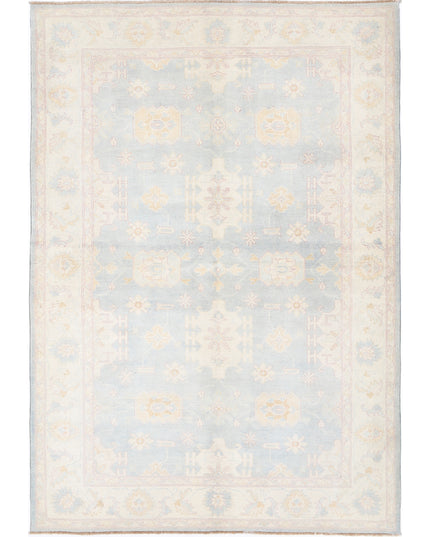 Kazak 6' 0" X 8' 9" Hand Knotted Wool Rug 6' 0" X 8' 9" (183 X 267) / Blue / Wool
