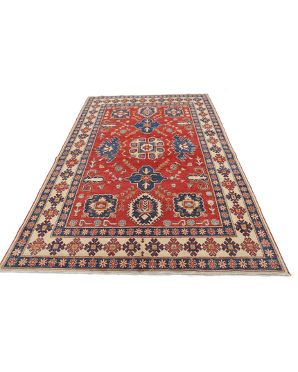 Kazak 5' 6" X 8' 10" Hand Knotted Wool Rug 5' 6" X 8' 10" (168 X 269) / Red / Wool