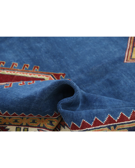 Kazak 7' 4" X 10' 10" Hand Knotted Wool Rug 7' 4" X 10' 10" (223 X 330) / Blue / Wool