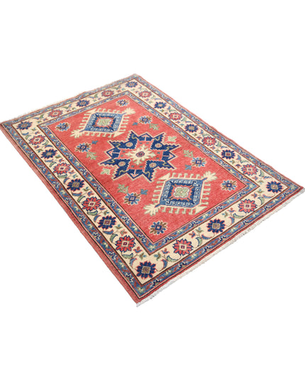 Kazak 3' 3" X 4' 8" Hand Knotted Wool Rug 3' 3" X 4' 8" (99 X 142) / Red / Wool