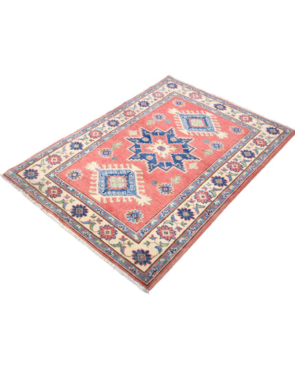 Kazak 3' 3" X 4' 8" Hand Knotted Wool Rug 3' 3" X 4' 8" (99 X 142) / Red / Wool