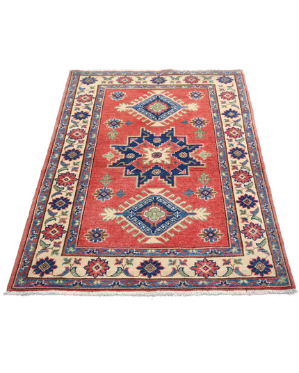 Kazak 3' 3" X 4' 8" Hand Knotted Wool Rug 3' 3" X 4' 8" (99 X 142) / Red / Wool