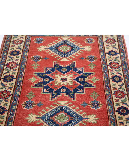 Kazak 3' 3" X 4' 8" Hand Knotted Wool Rug 3' 3" X 4' 8" (99 X 142) / Red / Wool