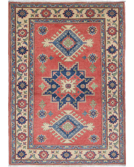 Kazak 3' 3" X 4' 8" Hand Knotted Wool Rug 3' 3" X 4' 8" (99 X 142) / Red / Wool