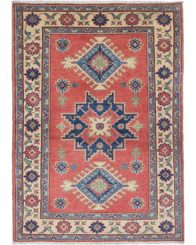 Kazak 3' 3" X 4' 8" Hand Knotted Wool Rug 3' 3" X 4' 8" (99 X 142) / Red / Wool