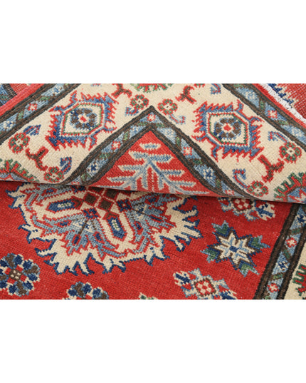 Kazak 3' 2" X 4' 9" Hand Knotted Wool Rug 3' 2" X 4' 9" (97 X 145) / Red / Wool