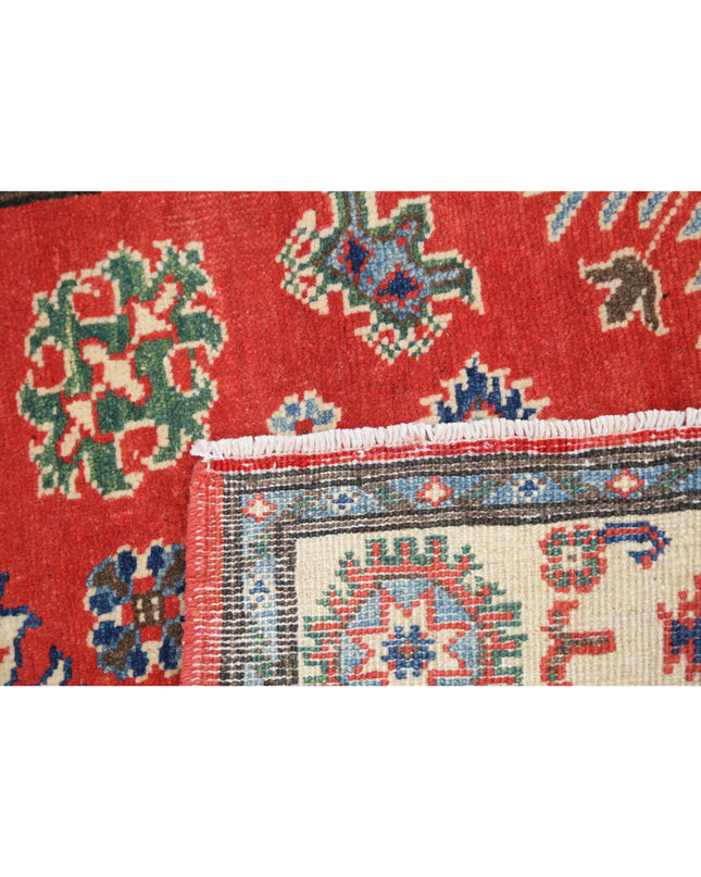 Kazak 3' 2" X 4' 9" Hand Knotted Wool Rug 3' 2" X 4' 9" (97 X 145) / Red / Wool