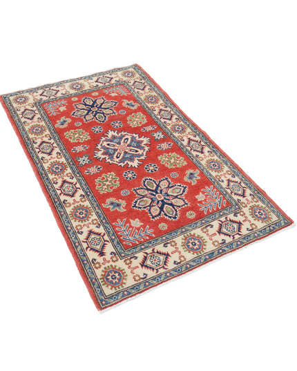 Kazak 3' 0" X 4' 11" Hand Knotted Wool Rug 3' 0" X 4' 11" (91 X 150) / Red / Wool