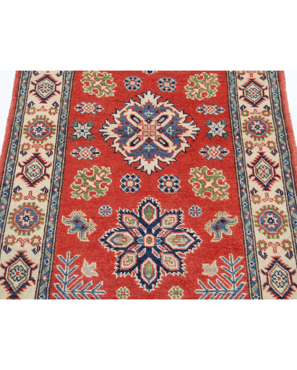 Kazak 3' 0" X 4' 11" Hand Knotted Wool Rug 3' 0" X 4' 11" (91 X 150) / Red / Wool