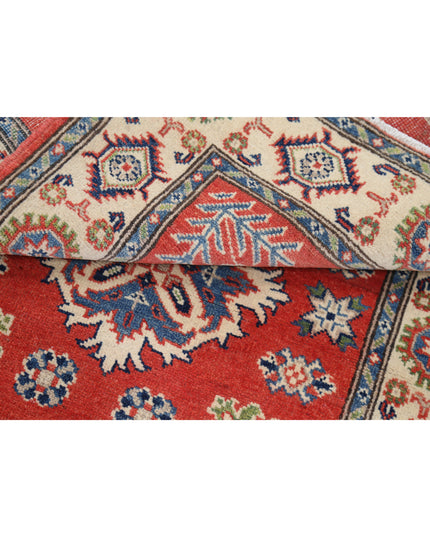 Kazak 3' 0" X 4' 11" Hand Knotted Wool Rug 3' 0" X 4' 11" (91 X 150) / Red / Wool