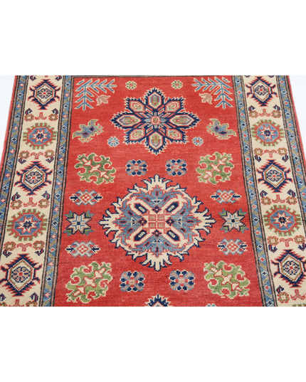 Kazak 3' 1" X 4' 10" Hand Knotted Wool Rug 3' 1" X 4' 10" (94 X 147) / Red / Wool