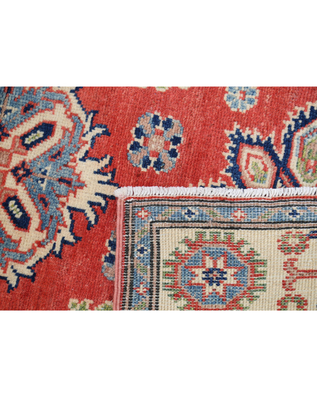 Kazak 3' 1" X 4' 10" Hand Knotted Wool Rug 3' 1" X 4' 10" (94 X 147) / Red / Wool