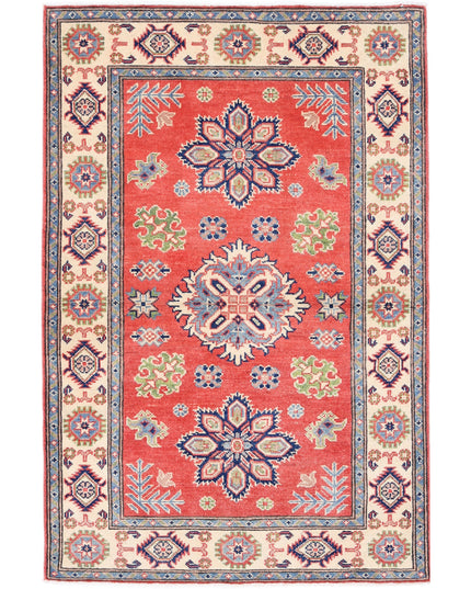 Kazak 3' 1" X 4' 10" Hand Knotted Wool Rug 3' 1" X 4' 10" (94 X 147) / Red / Wool
