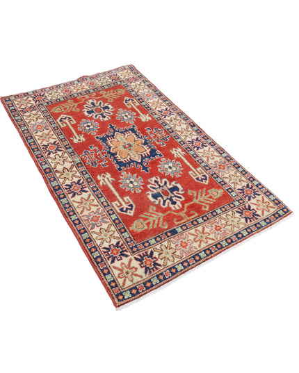 Kazak 3' 1" X 5' 1" Hand Knotted Wool Rug 3' 1" X 5' 1" (94 X 155) / Red / Wool