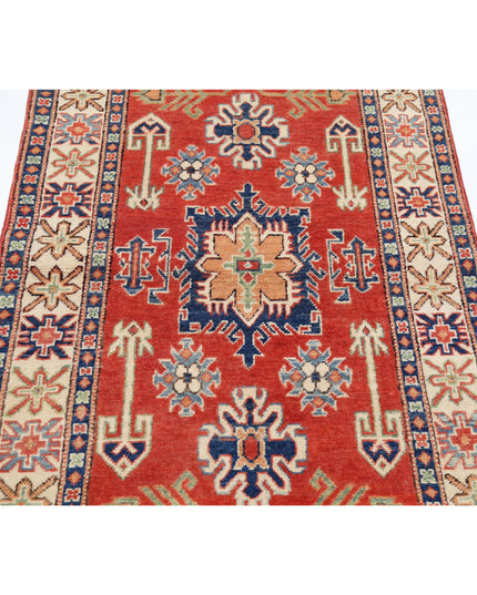 Kazak 3' 1" X 5' 1" Hand Knotted Wool Rug 3' 1" X 5' 1" (94 X 155) / Red / Wool