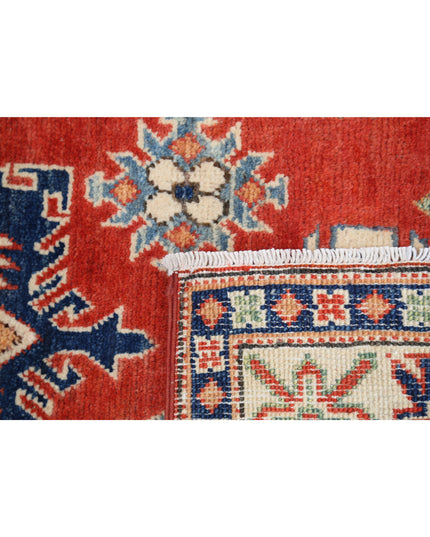 Kazak 3' 1" X 5' 1" Hand Knotted Wool Rug 3' 1" X 5' 1" (94 X 155) / Red / Wool