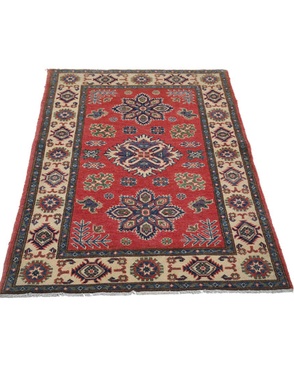 Kazak 3' 0" X 4' 11" Hand Knotted Wool Rug 3' 0" X 4' 11" (91 X 150) / Red / Wool