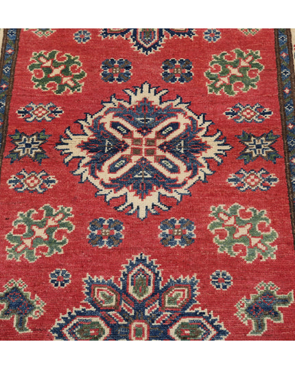 Kazak 3' 0" X 4' 11" Hand Knotted Wool Rug 3' 0" X 4' 11" (91 X 150) / Red / Wool