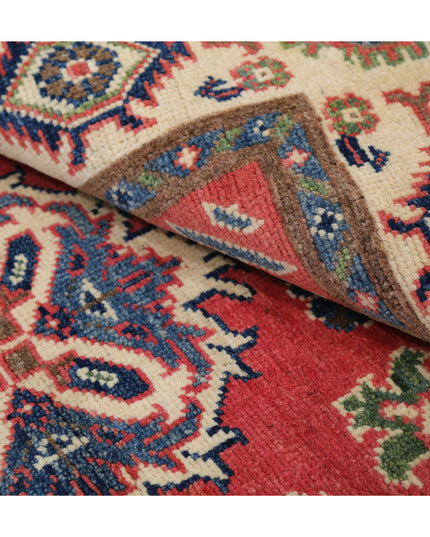 Kazak 3' 0" X 4' 11" Hand Knotted Wool Rug 3' 0" X 4' 11" (91 X 150) / Red / Wool