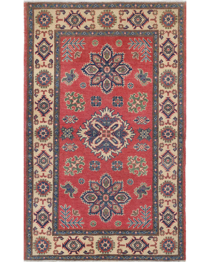 Kazak 3' 0" X 4' 11" Hand Knotted Wool Rug 3' 0" X 4' 11" (91 X 150) / Red / Wool