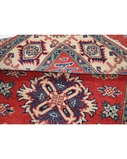 Kazak 3' 0" X 4' 11" Hand Knotted Wool Rug 3' 0" X 4' 11" (91 X 150) / Red / Wool