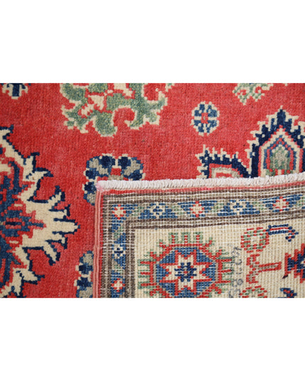 Kazak 3' 0" X 4' 11" Hand Knotted Wool Rug 3' 0" X 4' 11" (91 X 150) / Red / Wool