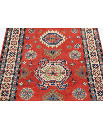 Kazak 3' 3" X 4' 10" Hand Knotted Wool Rug 3' 3" X 4' 10" (99 X 147) / Red / Wool